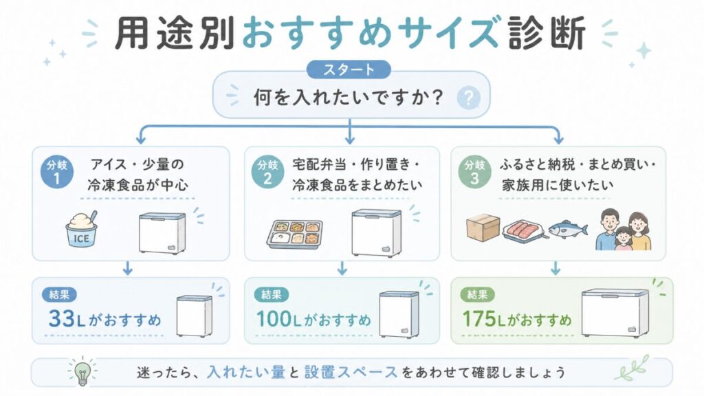 用途別おすすめサイズ診断チャート